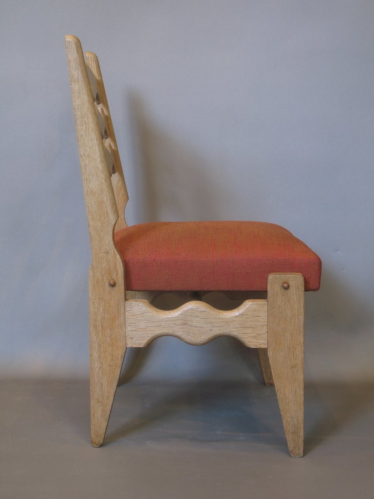 Mid-Century Modern Set of 4 Mid-Century Dining Chairs by Guillerme et Chambron