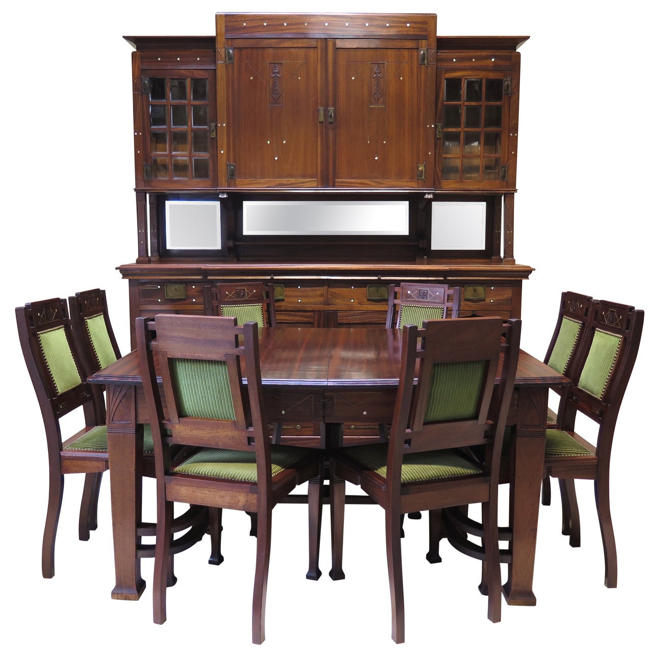 Arts & Crafts Dining Room Set, Early 1900s