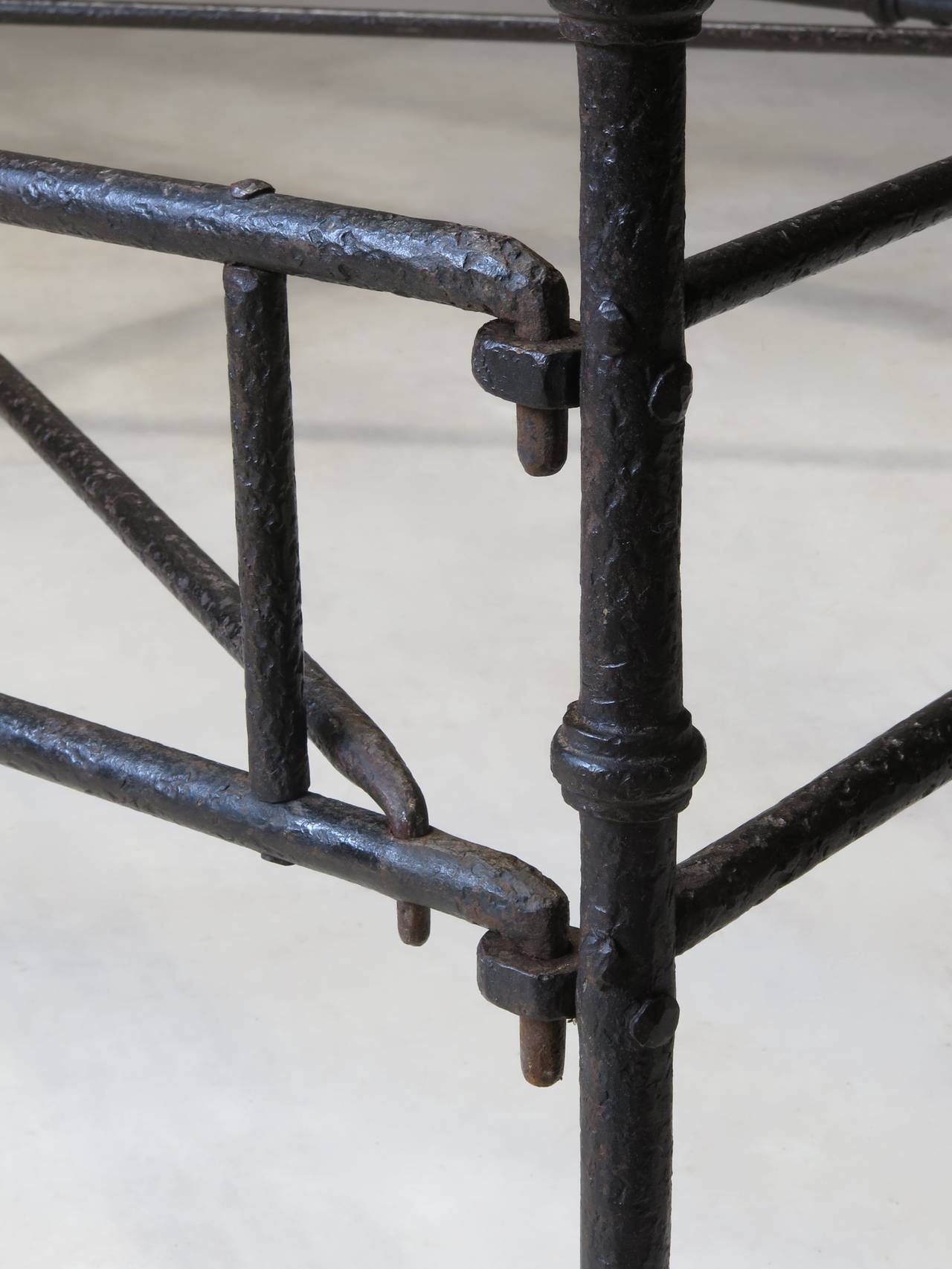 Wrought Iron & Brass Double Bed - France, Early 19th Century 1