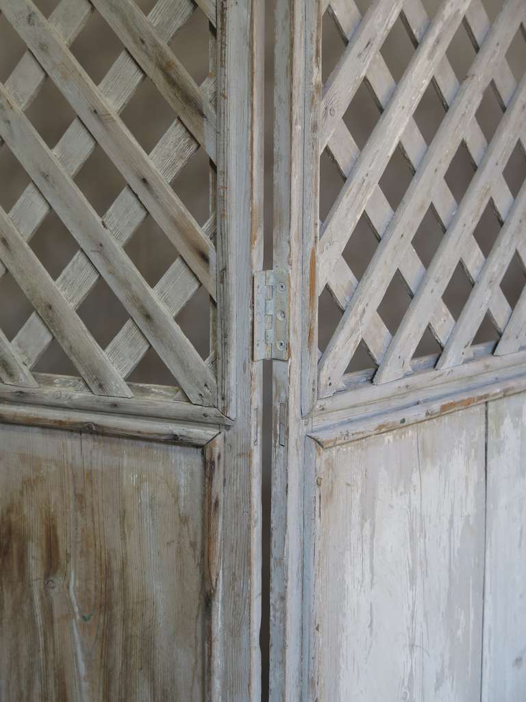 Country Four-Panel Wooden Trellis Screen