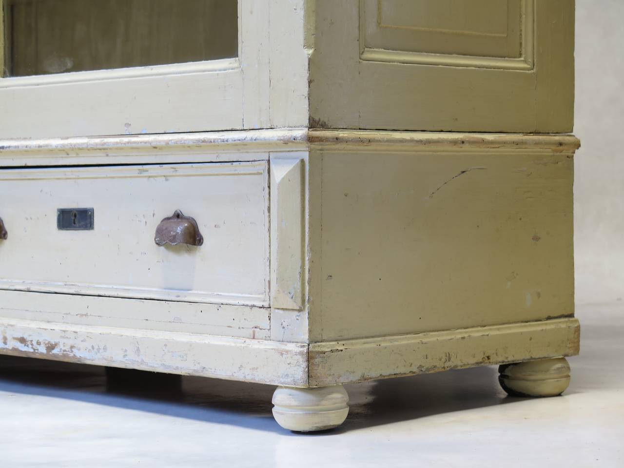 French Elegant Bookcase with Sliding Glass Doors, France, Early 20th Century