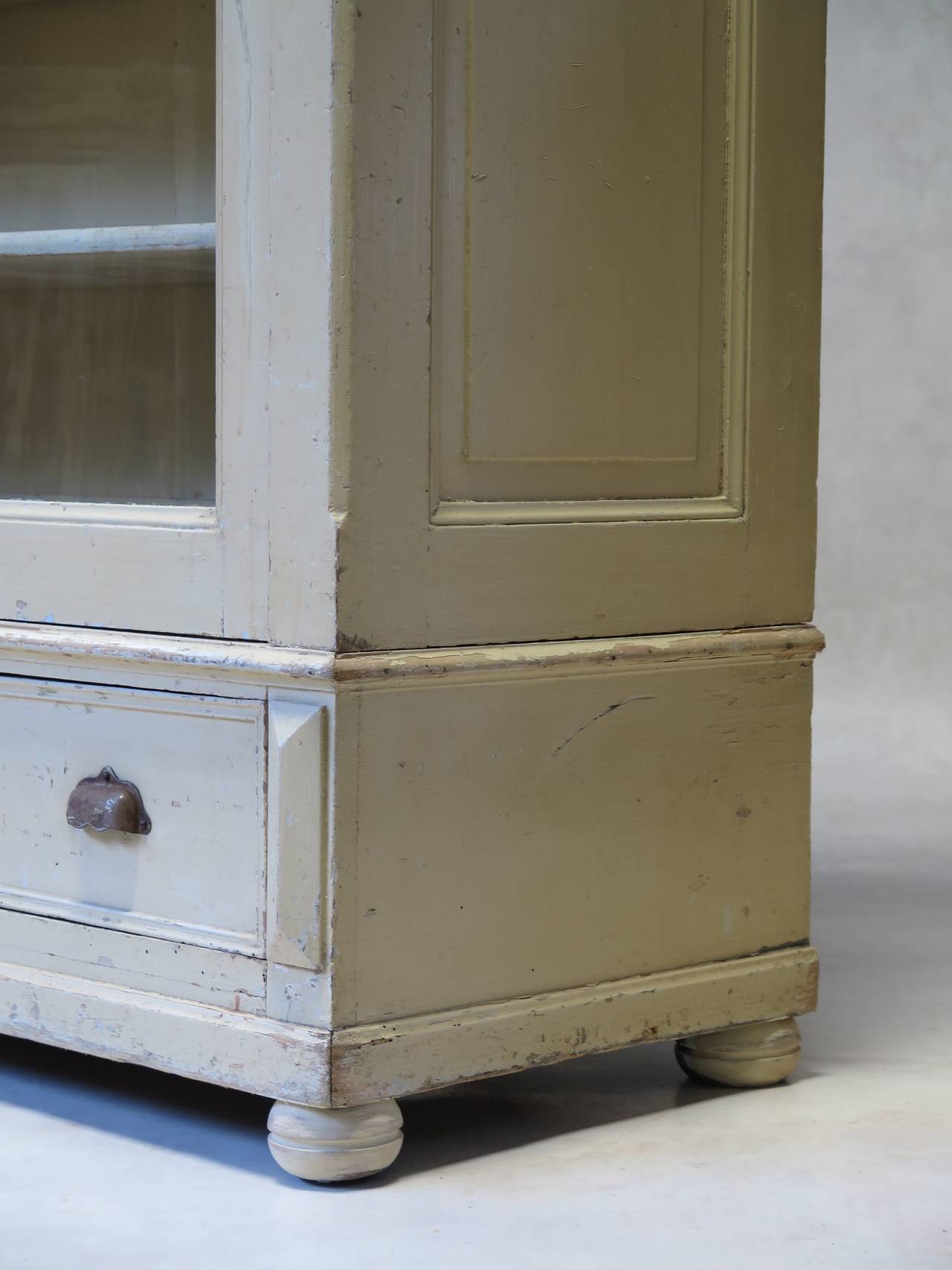 large bookcase with glass doors