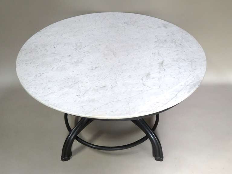 Aesthetic Movement Large Bentwood Table with Marble Top