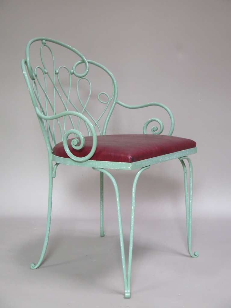 French Wrought-Iron Chairs & Table - France, 1950s