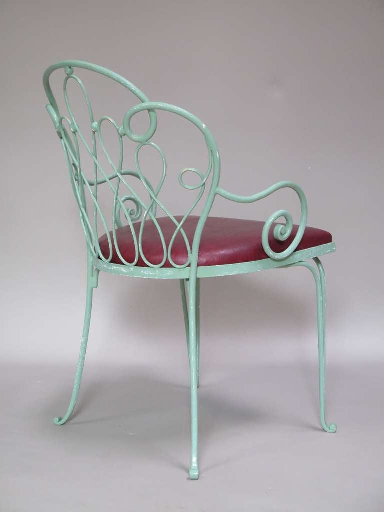 Mid-20th Century Wrought-Iron Chairs & Table - France, 1950s