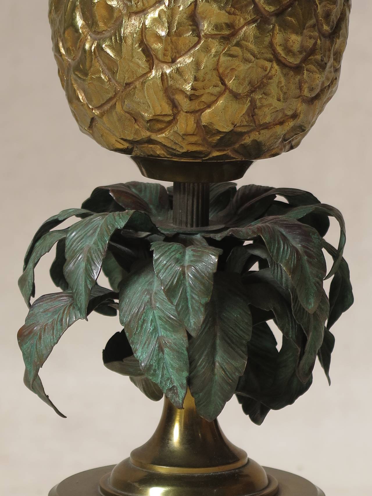 20th Century Bronze Pineapple Lamp by Maison Charles, France, 1940s