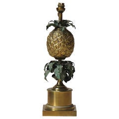 Bronze Pineapple Lamp by Maison Charles, France, 1940s
