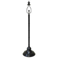 Antique Tall Art Deco Hammered Iron Floor Lamp, France, 1930s