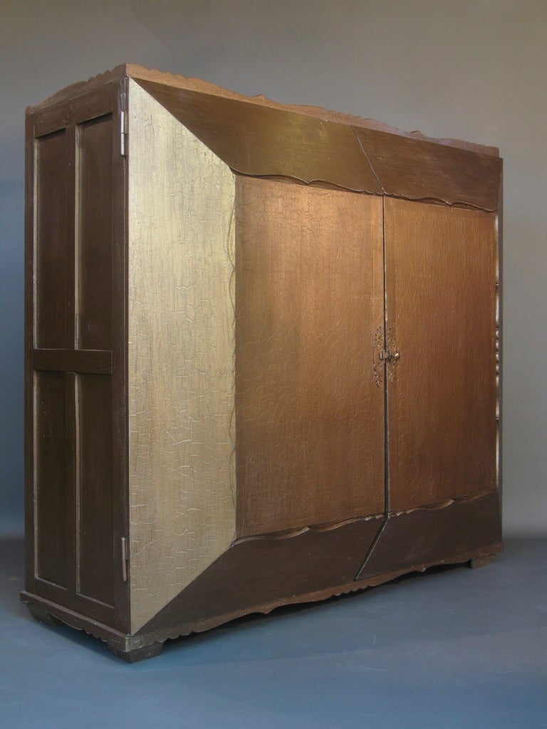 Fun 1940s almost square armoire with 