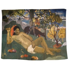 Very Large 1950s Tapestry of a Gauguin Scene