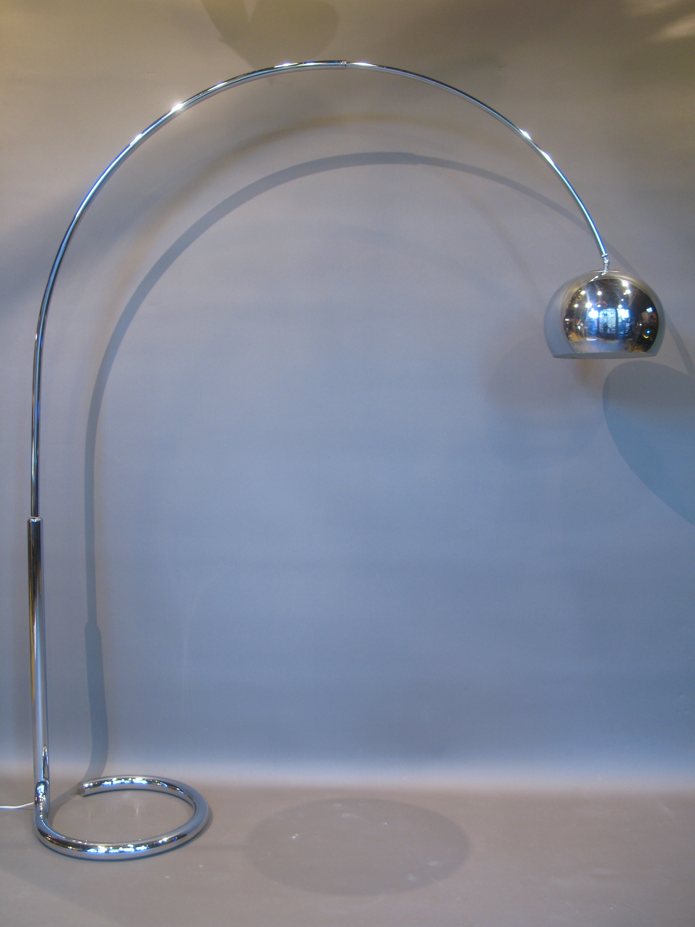Chrome Arc Floor Lamp with Telescopic Arm France, 1950s at 1stDibs