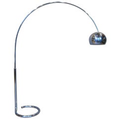 Chrome Arc Floor Lamp with Telescopic Arm - France, 1950s