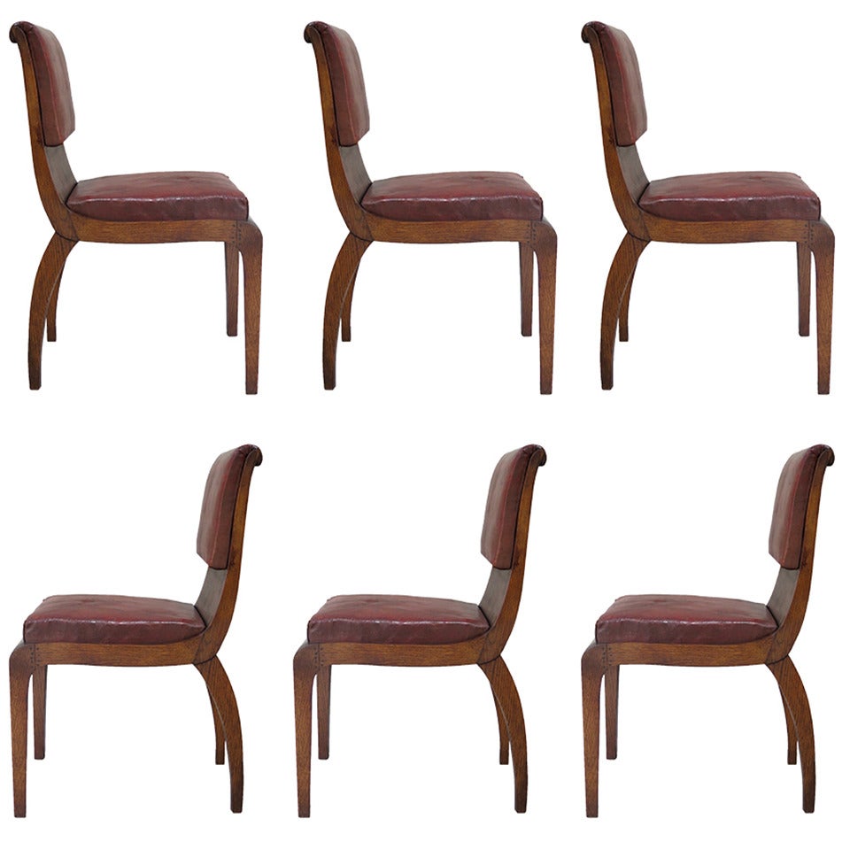Sechs Art-déco-Stühle – Frankreich, ca. 1930er Jahre