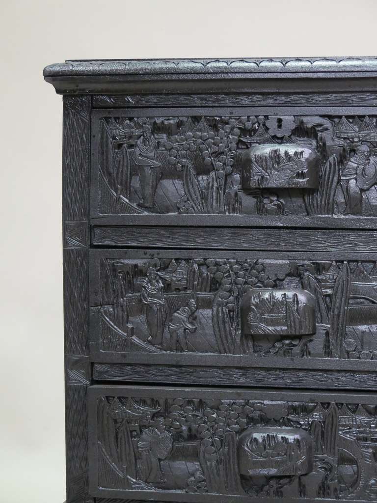 Elaborately Carved Chinese Commode - ca. 1950s 2