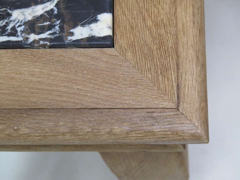 Chic Oak & Marble Console/Desks - France, 1940s 1