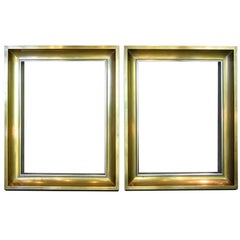 Pair of Brass and Chrome Frames