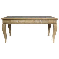 Chic Oak & Marble Console/Desks - France, 1940s 9