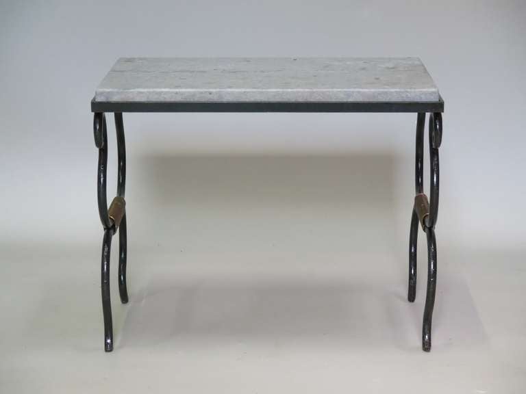 French Set of 3 Wrought Iron Nesting Tables - France, 1950s For Sale