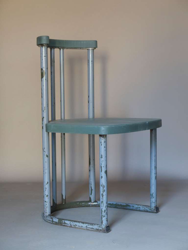 Mid-Century Modern Set of 5 Tubular Metal Chairs - France ca. 1960s