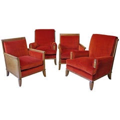 Set of Four Art Deco Armchairs, France, 1930s