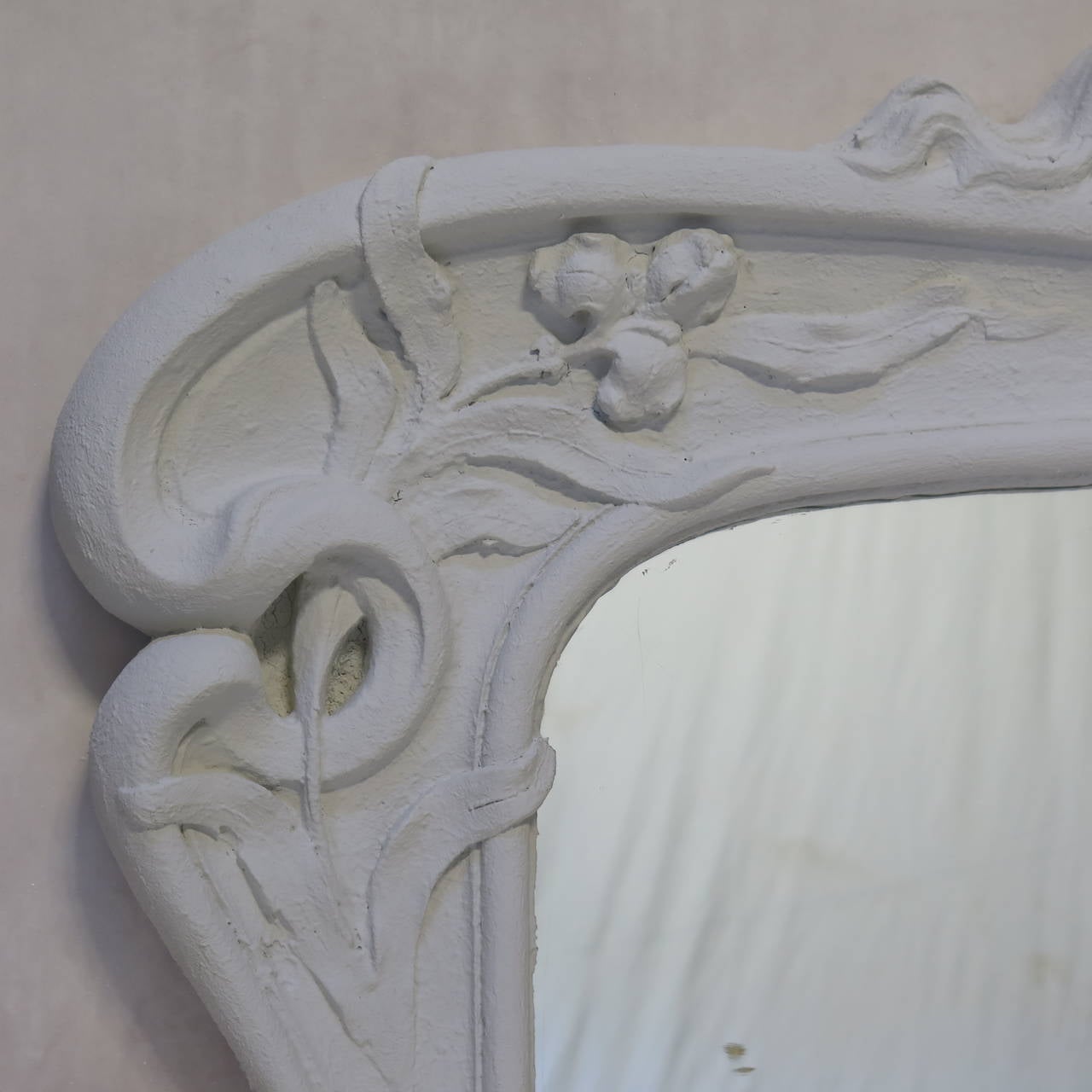 French Very Large Art Nouveau Style Mirror, France 1960s