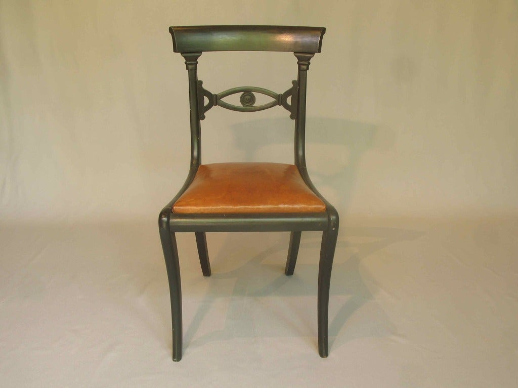 19th Century Set of 4 Klismos-Style Chairs For Sale