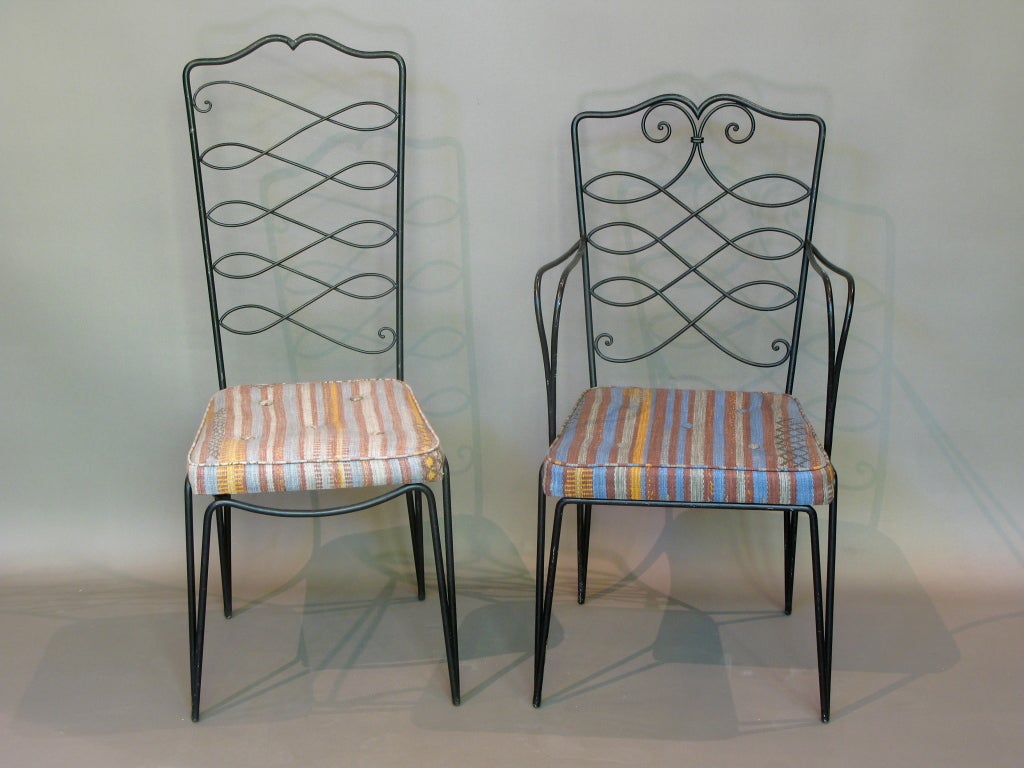 French 1940s Ten-Piece Chair Set by René Drouet In Excellent Condition For Sale In Isle Sur La Sorgue, Vaucluse