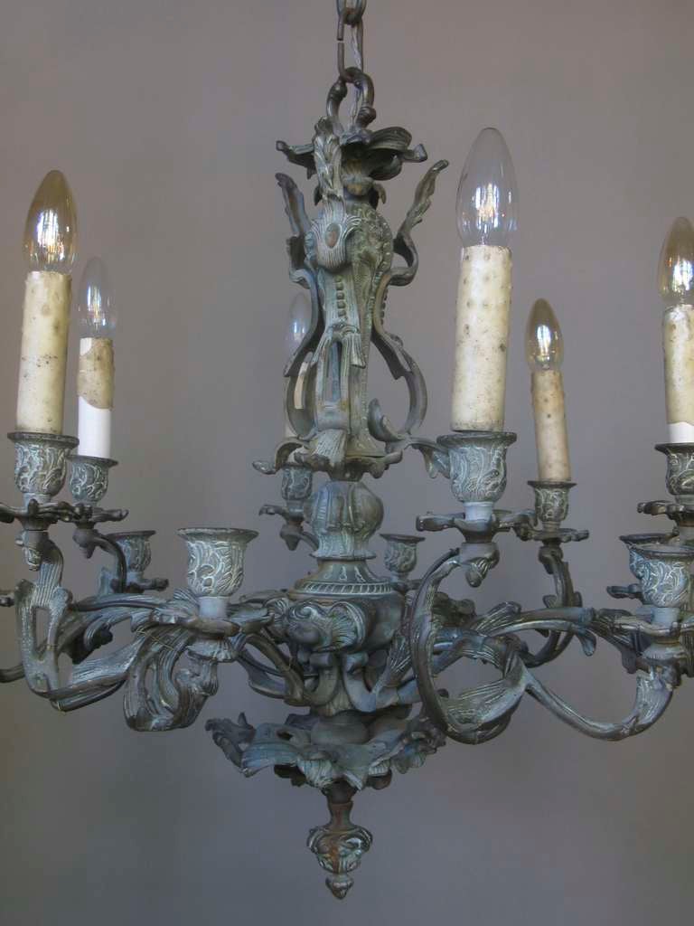French Louis XV Style Bronze Chandelier