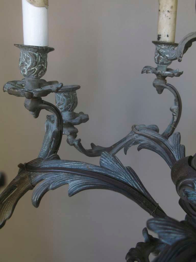 Louis XV Style Bronze Chandelier In Excellent Condition In Isle Sur La Sorgue, Vaucluse