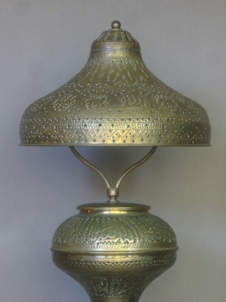 20th Century Oriental Brass Floor Lamp