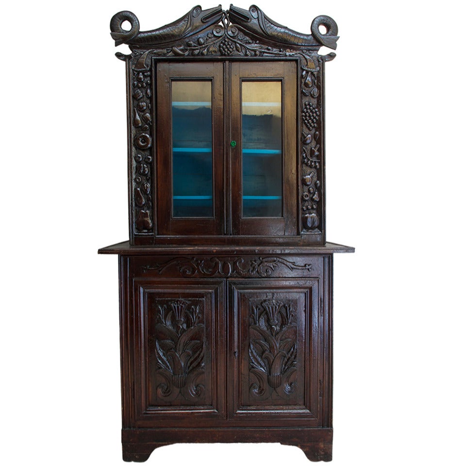 Armoire artisanale Crazy avec poissons et fruits en vente