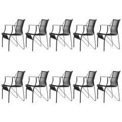 Set of 10 Iron Chairs - France, 1960s