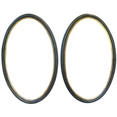 Large Pair of Oval Painted Wood Frames