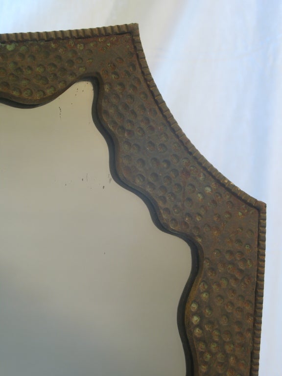 Lovely Wrought Iron, Art Deco Console and Mirror For Sale 4