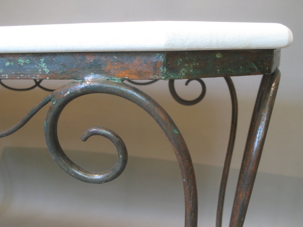 20th Century Wrought Iron & Stone Table - France, 1940s
