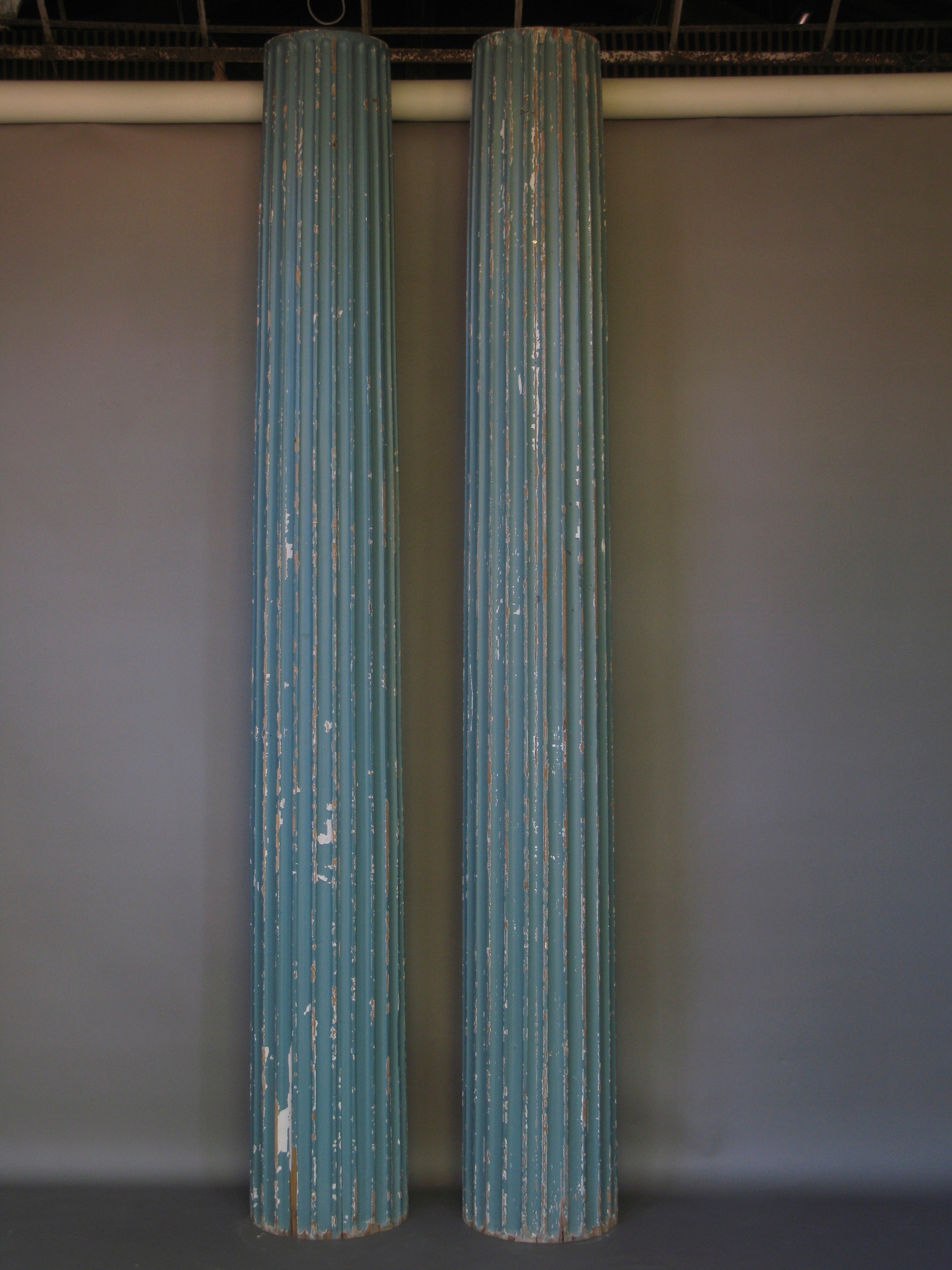 Pair of Fluted Wood Columns