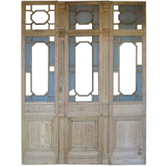 Set of 3 French Pine and Glass Doors