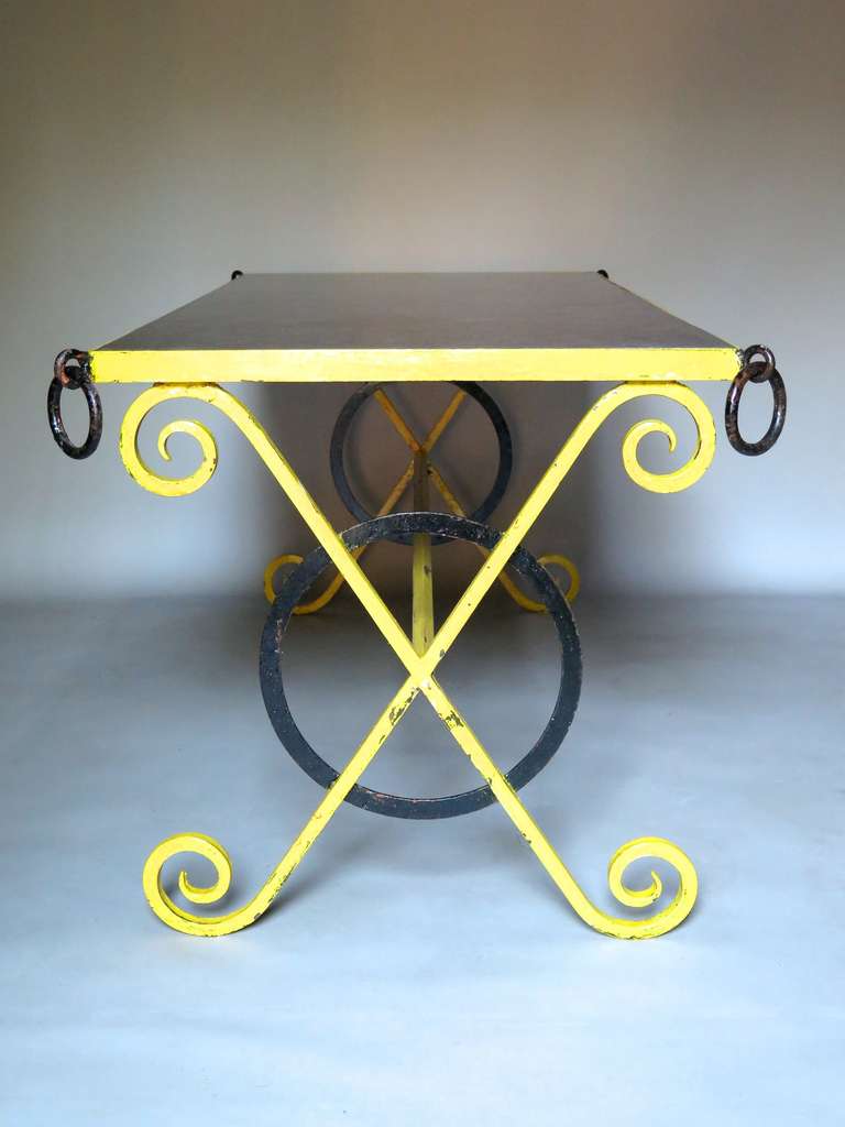 Wonderful French, 1950s Wrought Iron Table In Excellent Condition In Isle Sur La Sorgue, Vaucluse