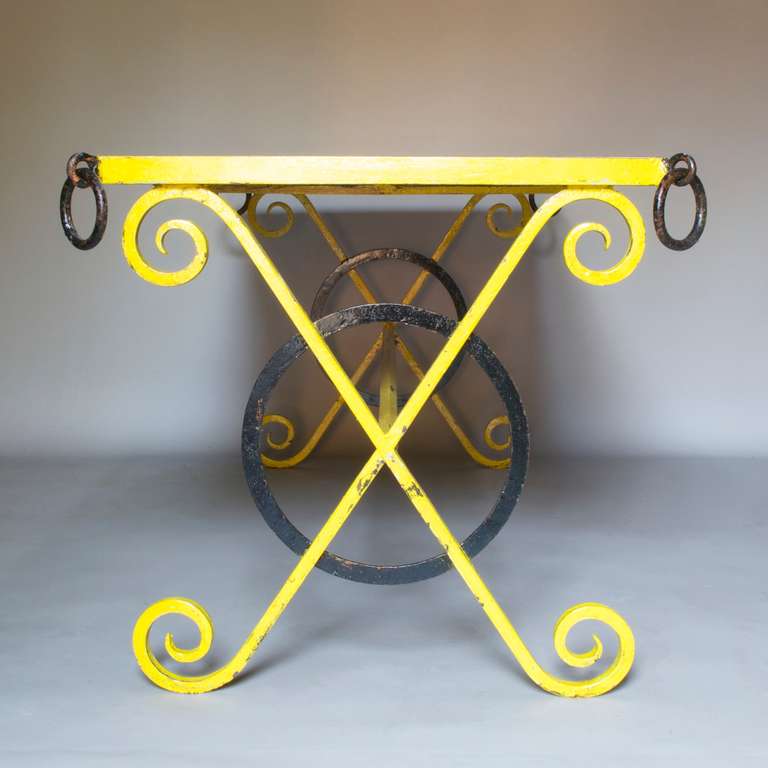 Wonderful French, 1950s Wrought Iron Table 1