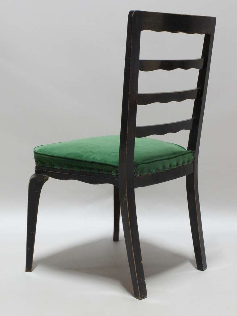 Chic Set of Six Chairs, France, 1940 1