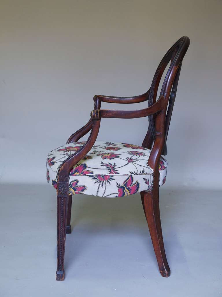 British Hepplewhite Armchair, England, Circa 1790 For Sale