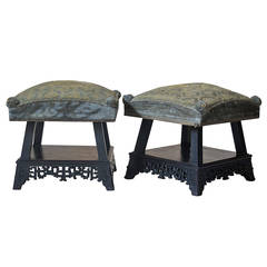 Gorgeous Pair of Footstools Attributed to G. Viardot, France, circa 1890