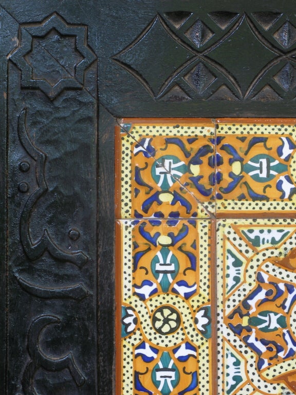 Moorish Style Dining Room Set with Colorful Tile-Top For Sale 2