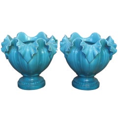 Pair of Glazed Ceramic Planters