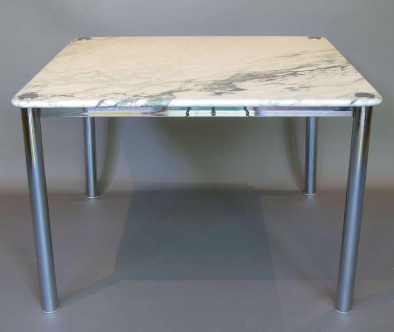 Mid-Century Modern Chrome & Marble Tables - France, 1950s 