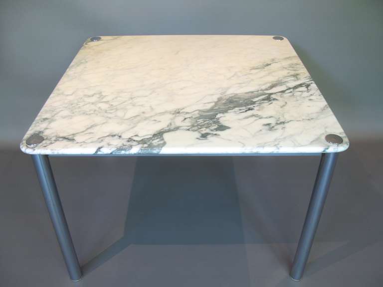 French Chrome & Marble Tables - France, 1950s 