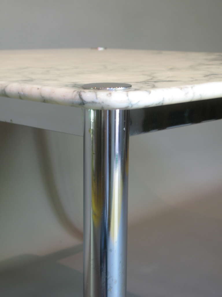 Chrome & Marble Tables - France, 1950s  In Good Condition In Isle Sur La Sorgue, Vaucluse