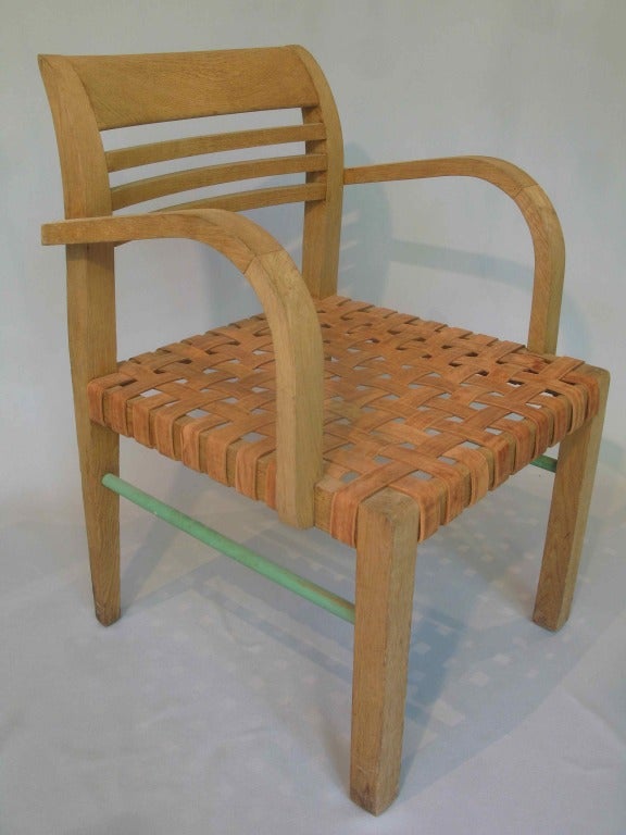 French 2 Chairs & 2 Armchairs by René Gabriel - France, 1930s For Sale