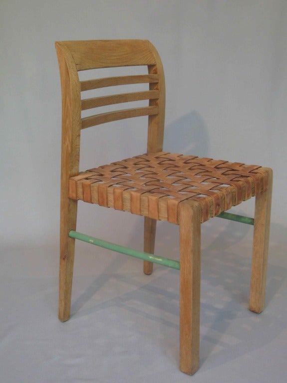 2 Stühle und 2 Sessel von Ren Gabriel – Frankreich, 1930er Jahre (Leder) im Angebot