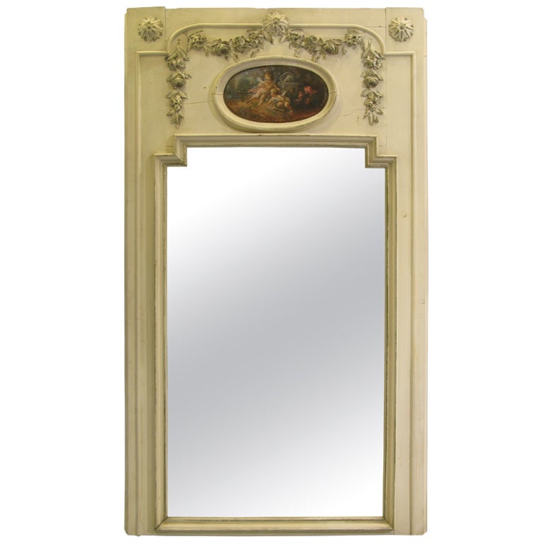 Large Scale Louis XVI Style Trumeau Mirror For Sale